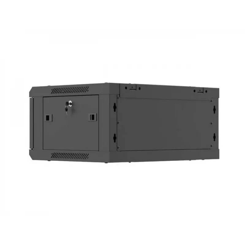 Armário de rack 19 polegadas para montagem na parede LANBERG 4U 600x450 mm preto com porta metálica