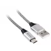 Cabo USB 2.0 Type-C macho - C macho 1,0 m preto-prateado