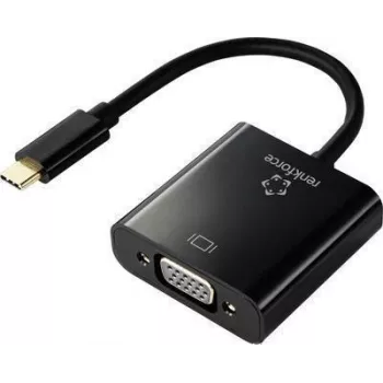 Adaptador de cabo de vídeo Renkforce RF-4679564 0,1 m USB Type-C VGA (D-Sub) preto (RF-4679564)