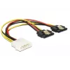 Cabo de alimentação interno DeLOCK 85237 0,2 m Molex para 2 x SATA