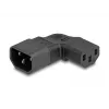 Adaptador de alimentação DeLOCK IEC 60320 C14 para tomada C13 10 A 90° esquerda/direita preto