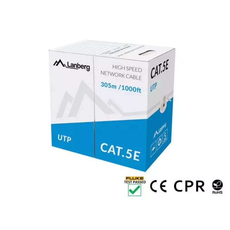 Cabo de rede Lanberg LCU5-11CU-0305-S U/UTP Cat5e 305 m cinzento