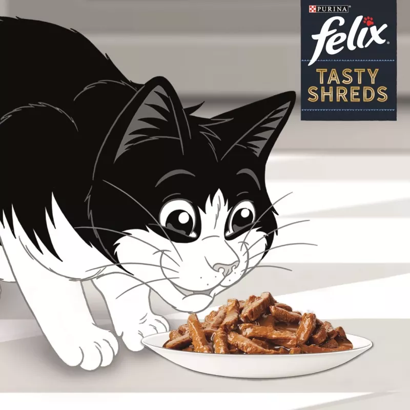 FELIX Tasty Shreds com salmão e atum - 4x 80g