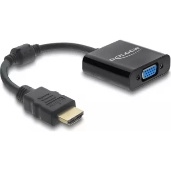 Cabo adaptador DELOCK HDMI macho para VGA fêmea — HDMI (macho) para VGA (fêmea), preto