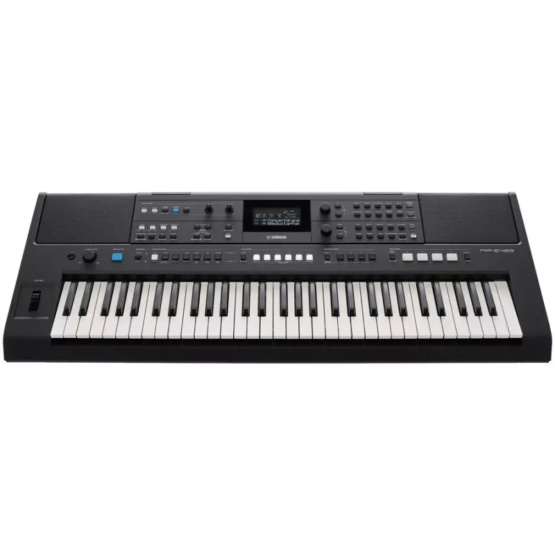 Teclado YAMAHA PSR-E483 — teclado arranger portátil de 61 teclas com sensibilidade ao toque e USB-MIDI