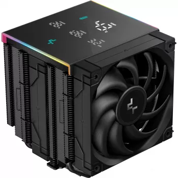 Arrefecedor de CPU DeepCool AK620 Digital PRO — ventoinha de 120 mm, 1750 rpm, 25 dB, 12 V, compatível com LGA1700/AM5, preto