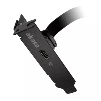 Adaptador Akasa Low Profile PCI Bracket USB 3.1 Type-C - preto - adaptador - digital/dados