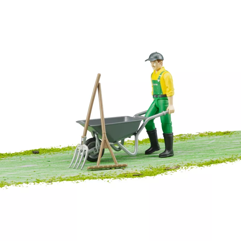 Conjunto de figuras agricultor com acessórios, figura de brincar
