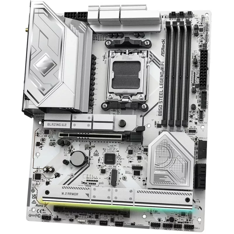 Motherboard ASROCK B850 Steel Legend WiFi ATX — AMD B850, socket AM5, DDR5, 4x DIMM, 4x M.2, Wi-Fi 7, LAN 2.5Gb