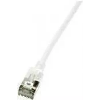 LogiLink Ultraflex SlimLine - Cabo de rede - RJ-45 (M) para RJ-45 (M) - 0,5 m - 3,8 mm - blindado PIMF - CAT 6a - Blindado, sem halogéneos, moldado - Branco, RAL 9010