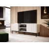 Móvel RTV PAFOS sobre estrutura em aço preto 150x40x60 cm branco mate