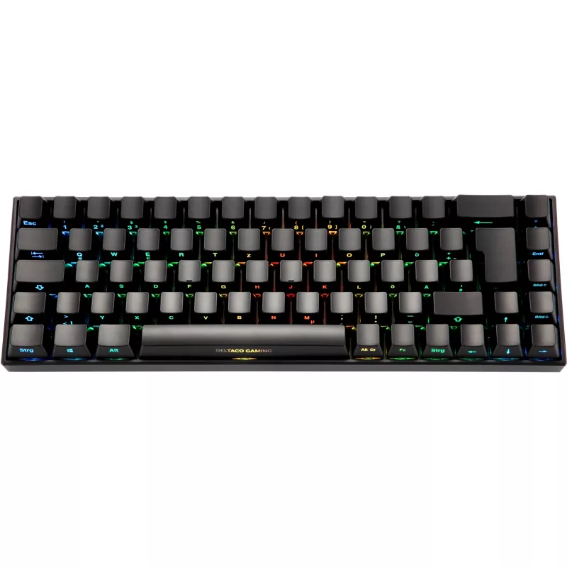 Deltaco GAM-100-DE - 65% - USB + Bluetooth - switch mecânico - QWERTZ - LED RGB - preto