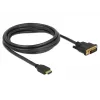 DeLOCK - cabo de vídeo - HDMI / DVI - DVI-D (M) a HDMI (M) - 2,0 m - tripla blindagem - preto - parafusos serrilhados (85654)