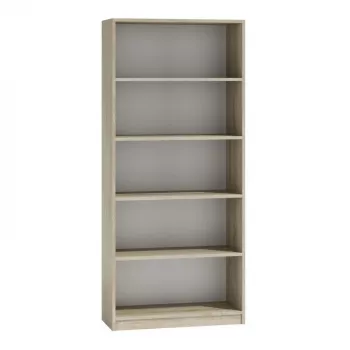 Estante de escritório Topeshop R80 SONOMA, acabamento carvalho, 5 prateleiras, 800×300×1820 mm