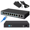 Switch PoE Extralink CERES 8x 100Mb/s PoE/PoE+, 2x RJ45 Uplink 100Mb/s, 96W