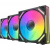 Alpenföhn 84000000228 Wing Boost 4 PWM RGB ventoinhas de caixa, 120 mm, 500–1800 rpm, 3 unidades, pretas