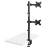 Suporte de secretária Maclean MC-967 para dois monitores em vertical, suporte de ecrã VESA máx. 100x100, 13-27, 2x 9 kg, revestimento em pó, inclinável, rotativo, ajustável