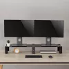 Suporte para monitor MACLEAN MC-936 braço duplo, carga máxima 20 kg, base em vidro temperado