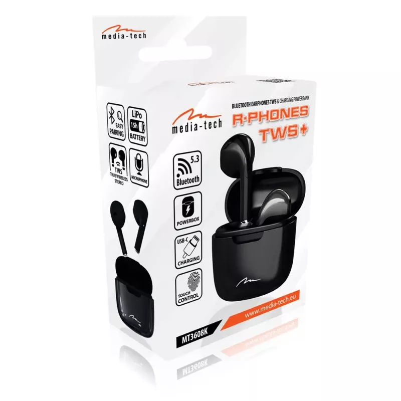 Auscultadores Media-Tech MT3608K R-Phones TWS+ pretos