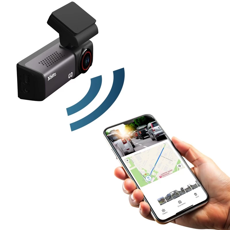Dashcam para automóvel Xblitz GO3 Full HD 2K (2560x1440) 140° IMX335, 60 fps, GPS, ecrã de 2 polegadas, modo de estacionamento, MicroSD até 128 GB