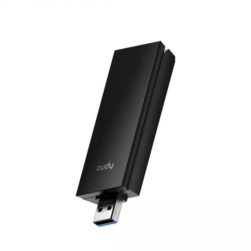 Adaptador USB Type-A Wi‑Fi 6E Cudy WU5400, dual-band 2x2, 2402 Mbit/s, preto
