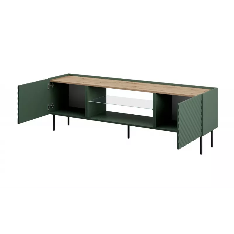 Móvel RTV EF ONDA 180.5x40xH58.39 verde (de pé ou montado na parede)