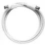 Axing BAK 250-80 cabo coaxial, IEC macho para IEC fêmea, reto, branco