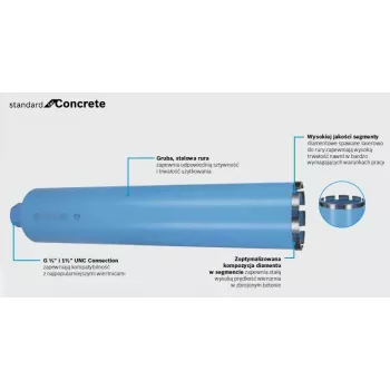 Serra copo Bosch Diamond Crown 72 mm de diâmetro, 450 mm de profundidade, ligação de 1 1/4 polegadas