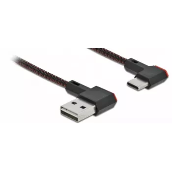 Cabo USB DeLOCK EASY-USB 2.0 ficha Type-A para ficha Type-C angular 0,2 m preto