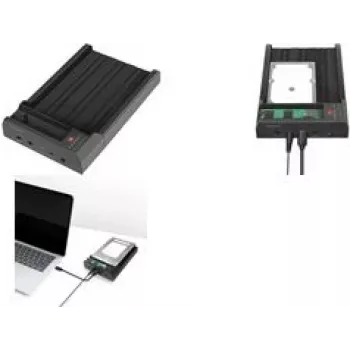LogiLink USB 3.2 Gen 2 Quickport 2 baías para 2.5/3.5 SATA HDD/SSD & M.2 NVMe QP0031