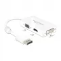 Cabo adaptador DELOCK DisplayPort macho > 1 x VGA + 1 x HDMI + 1 x DVI 24+1 branco