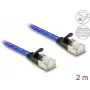 Cabo de rede DeLOCK RJ45 plano Cat.6A 2 m azul