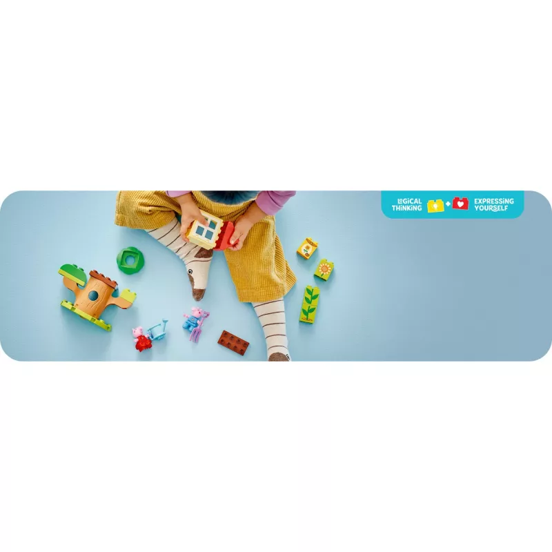Lego 10431 Duplo Peppa Pig conjunto de brincar jardim e casa na árvore
