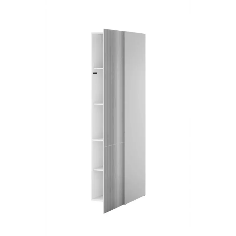 Roupeiro cama meble PAFOS 1D 45x55,5x198,5 cm branco mate, 4 prateleiras