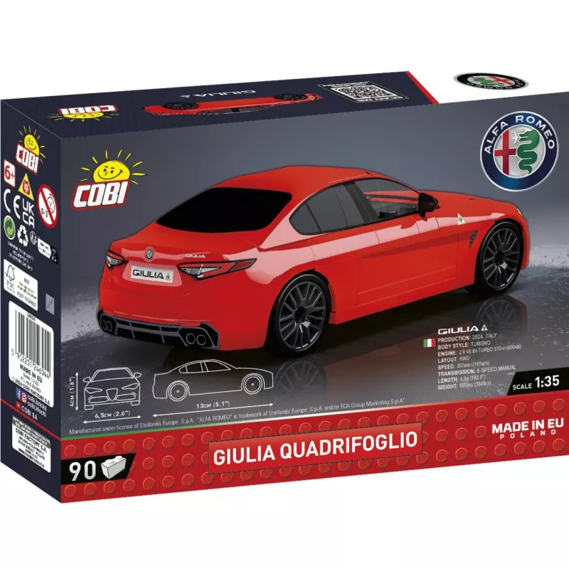 Kit COBI Giulia Quadrifoglio 90 peças a partir de 6 anos