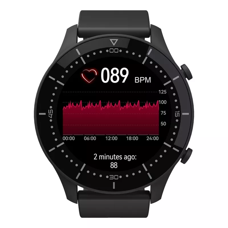 Smartwatch MEDIA-TECH MT870 — ecrã tátil IPS de 1,3 polegadas (3,3 cm), caixa de 51 mm, Bluetooth, preto