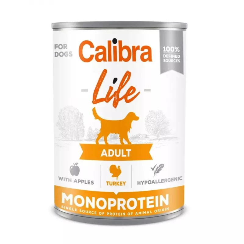 Calibra Dog Life Adult comida húmida para cães, peru com maçã, 400 g