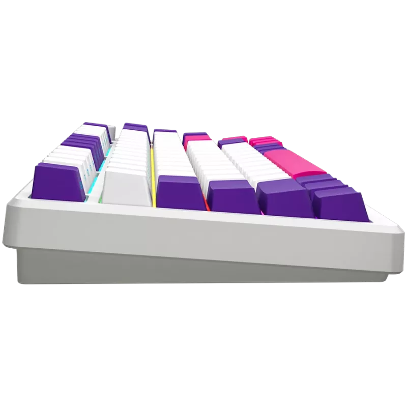 LORGAR KBP7075W, Teclado de gaming mecânico sem fios 75% Pro, branco, layout EN
