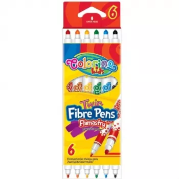 Marcadores Colorino ponta dupla 6 cores modelo 13437PTR