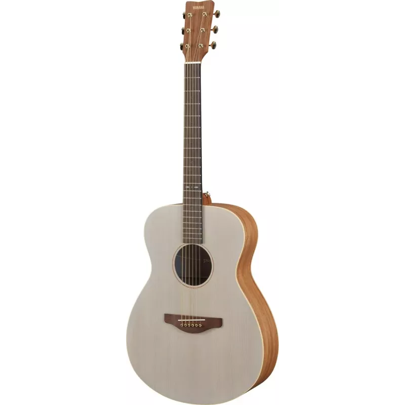 Guitarra acústica YAMAHA STORIA I 6 cordas, tampo em abeto, corpo e braço em mogno, 380 mm de largura, 1021 mm de comprimento, azul branco