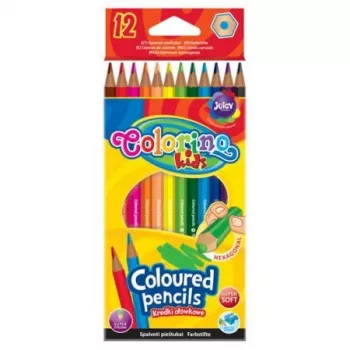 Lápis de cor sextavados Colorino Kids 12 cores