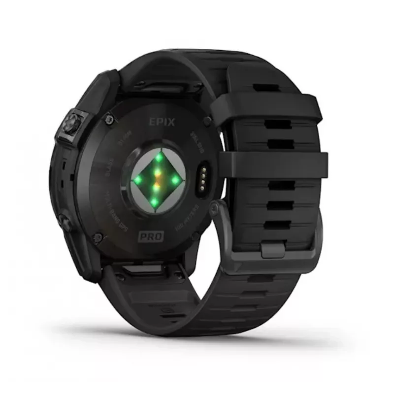Smartwatch GARMIN epix Pro (Gen 2) — 1,4 polegadas AMOLED 454×454, 32 GB, GPS, Wi-Fi, Bluetooth, caixa de 51 mm, 98 g, silicone preto