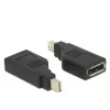 Adaptador Delock Mini DisplayPort 1.2 macho > conector fêmea DisplayPort 4K 90° angular - adaptador DisplayPort - Mini DisplayPort (M) angular para DisplayPort (F) angular - preto (65626)