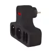 Maclean tomada elétrica, quádrupla com interruptor, pé de estabilização, tipo E, 2x2,5A, 2x16A, MCE224 E/B