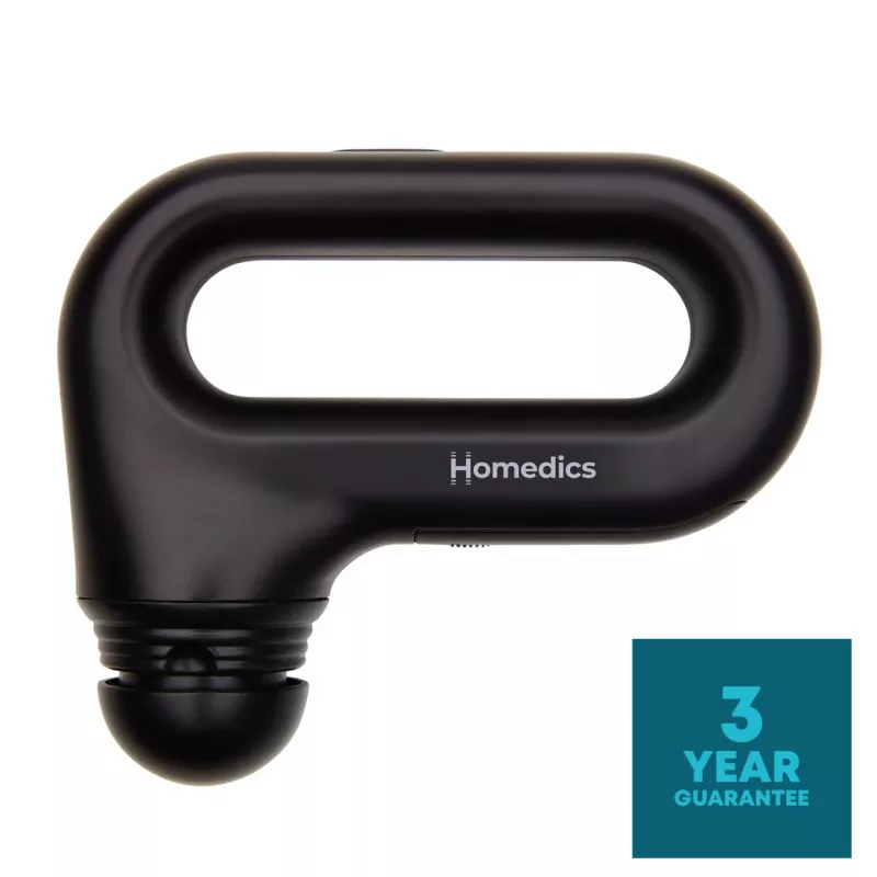 Pistola de massagem vibratória portátil HoMedics HHP-120BK – massajador de percussão compacto recarregável