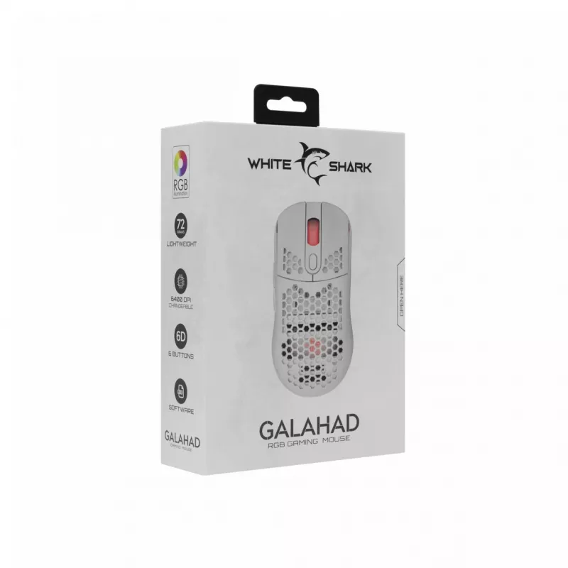 Rato White Shark GALAHAD branco USB Type-A