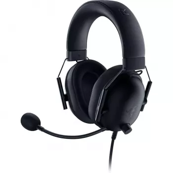 Headset gaming com fios Razer BlackShark V2 X — binural, 3,5 mm, 32 Ω, 12–28000 Hz, microfone de haste -42 dB, 270 g