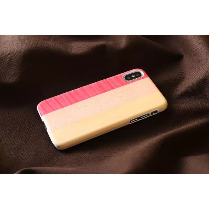 Capa para smartphone man and wood para iPhone X/XS — pink pie white