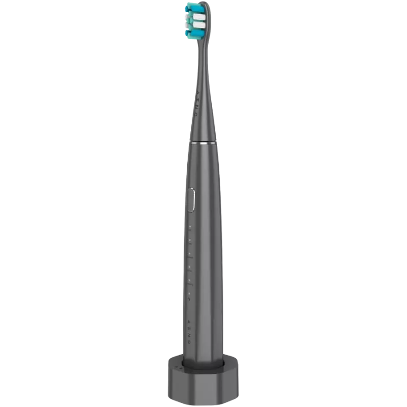 Escova de dentes sem fios, cinzento, 3 cabeças de escova, 1400mAh, funções: suave, limpeza, massagem, branco, sweep