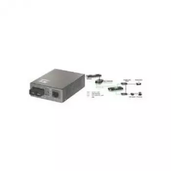 Conversor de média LevelOne RJ45 para SC Fast Ethernet, fibra multimodo, 2 km, PoE PD